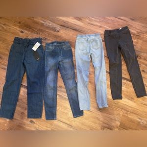 Little girls jeans and jeggings. Hudson size 8-10 paper bag waist jeans new